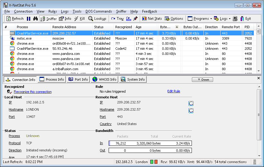 Click to view X-NetStat 5.62 screenshot