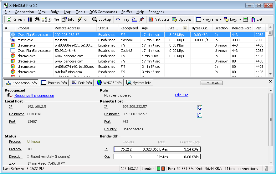 X-NetStat Professional screen shot