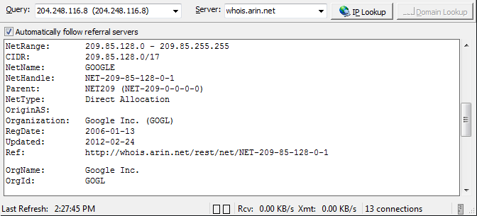 WHOIS browser