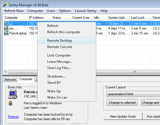 Manage a whole network of Sentry PCs